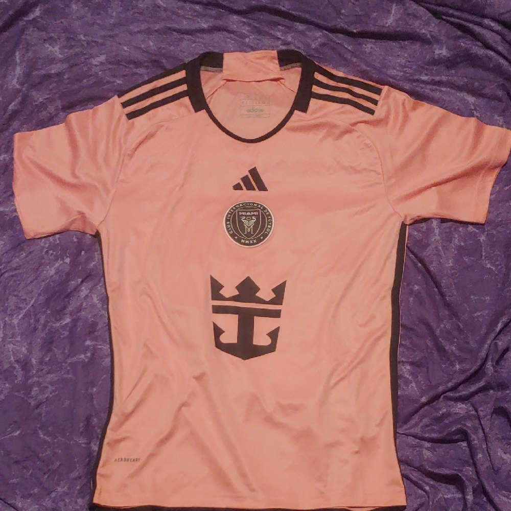 adidas Messi Pink Miami CF Jersey with Black Accents